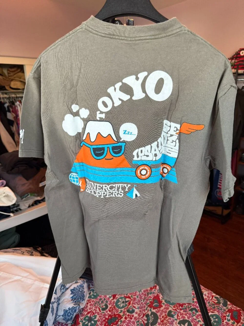 Stüssy Innercity Shoppers Long Sleeve Graphic Tee Gray Size L